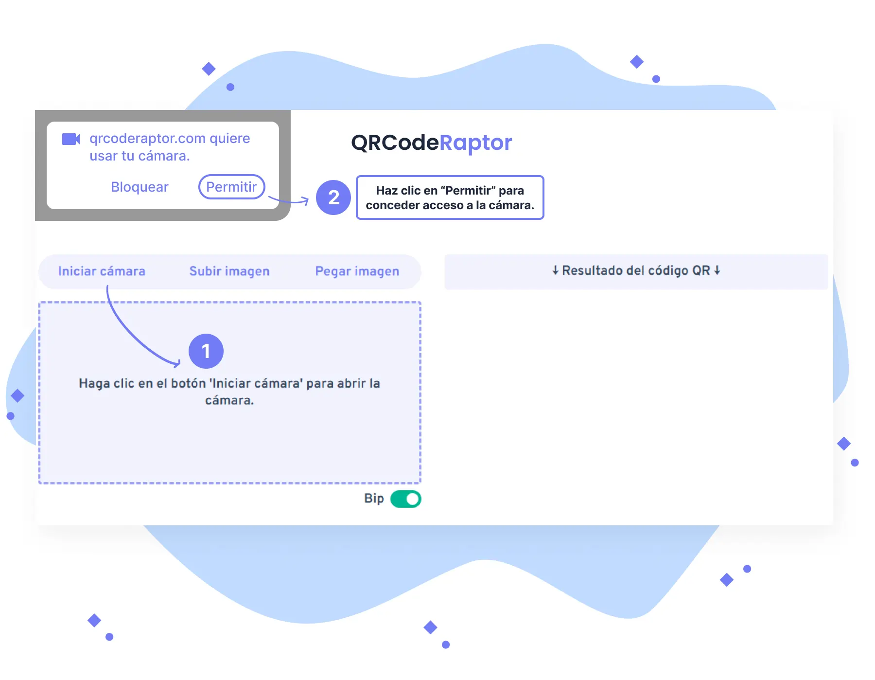 Instrucciones para escanear códigos QR con la cámara del dispositivo